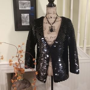 Betsey Johnson | EUC Scaled Sequin Wool Cardigan